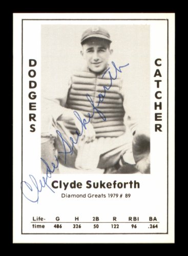 Clyde Sukeforth Autographed Signed 1979 Diamond Greats Card #89 Brooklyn Dodgers #188711 