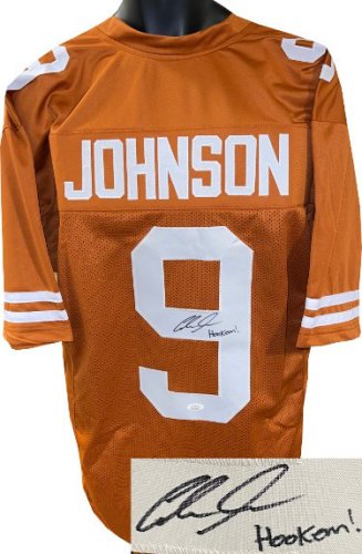 Collin Johnson Autographed Signed Texas Burnt Orange Custom Stitched College Football Jersey Hookem! XL- JSA Witnessed 