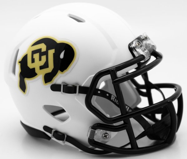 Colorado Buffaloes NCAA Mini Speed Football Helmet Matte White 