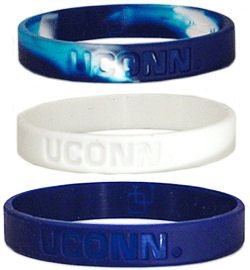 Connecticut Huskies Rubber Wristbands 3 Pack 