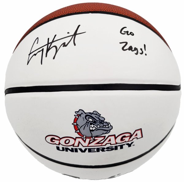 Corey Kispert Autographed Signed Gonzaga Bulldogs White Logo Basketball "Go Zags" Mcs Holo #194802