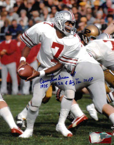 Cornelius Greene Autographed Signed 1975 Ohio State Buckeyes 8X10 Photo #7 OSU & Big Ten MVP (white jersey) 