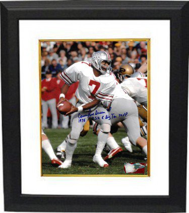 Cornelius Greene Autographed Signed 1975 Ohio State Buckeyes 8X10 Photo Custom Framing #7 OSU & Big Ten MVP (white jersey) 