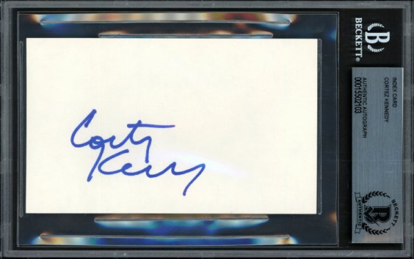 Cortez Kennedy Autographed Signed 3X5 Index Card Seattle Seahawks Vintage Signature Beckett Beckett 