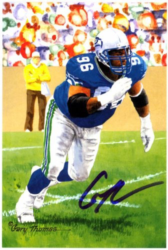 Cortez Kennedy Autographed Signed Goal Line Art Postcard Seattle Seahawks Mcs Holo #110754 