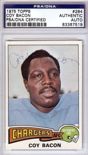 Coy Bacon Autographed 1975 Topps Card #284 San Diego Chargers PSA/DNA