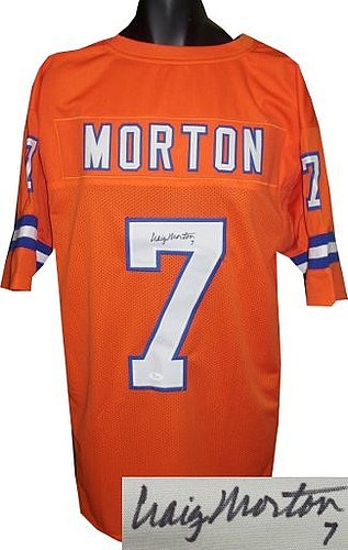 Craig Morton Autographed Signed Orange TB Custom Stitched Pro Style Football Jersey XL #7- JSA Hologram 