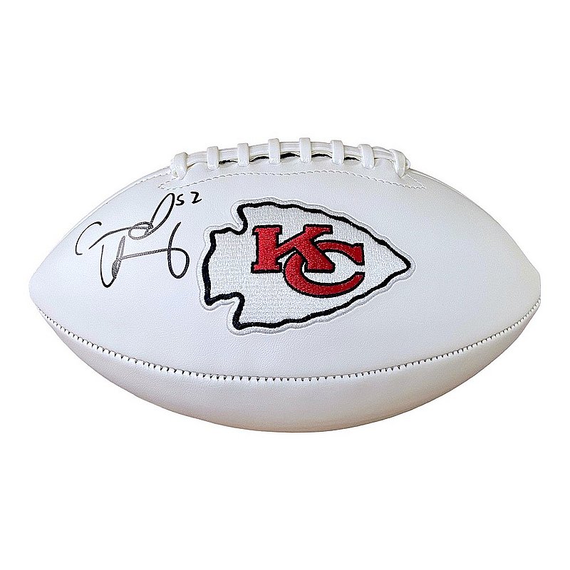 Creed Humphrey Signed Chiefs White Panel Football- Beckett