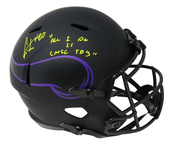 Cris Carter Autographed Signed Minnesota Vikings Eclipse Riddell Speed Full Size Replica Helmet w/All I Do Is Catch TD's 