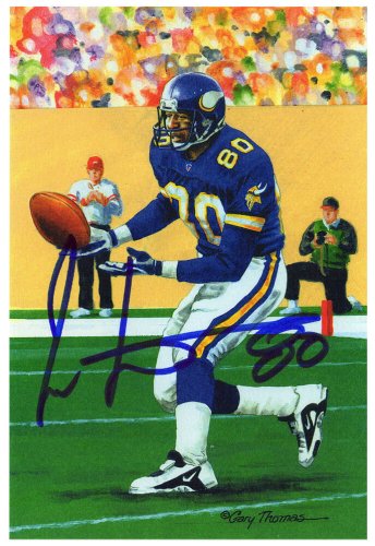 Cris Carter Autographed Signed Minnesota Vikings Hall of Fame Goal Line Art Card 