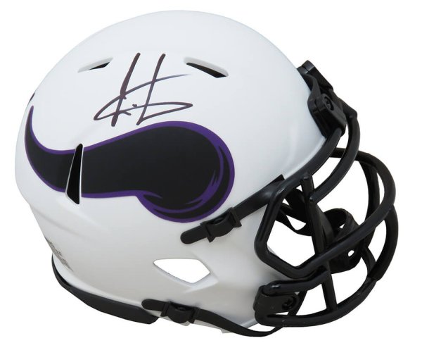 Cris Carter Autographed Signed Minnesota Vikings Lunar Eclipse White Matte Riddell Speed Mini Helmet 