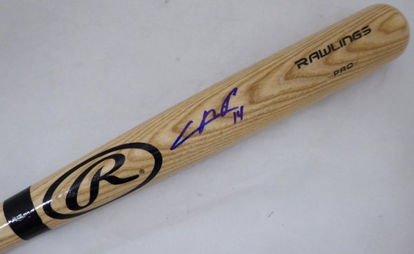 Cristian Pache Autographed Signed Blonde Rawlings Baseball Bat Oakland A's Beckett Beckett 