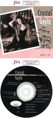 Crystal Gayle dual Autographed Signed Three Good Reasons Album CD Cover & CD- JSA Hologram #GG08372 & #GG08373 