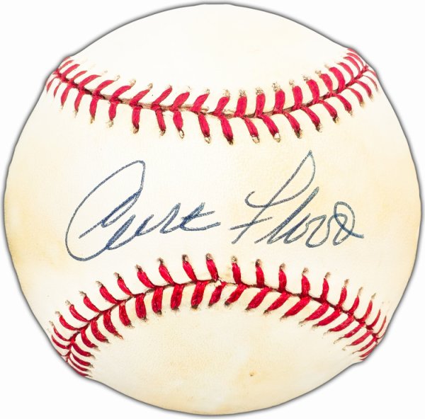 Curt Flood Autographed Official Nl Baseball St. Louis Cardinals Single Signed JSA