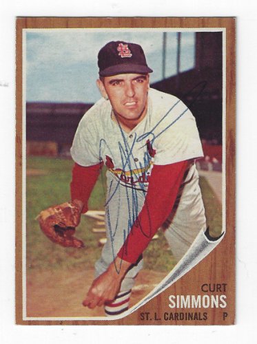 Curt Simmons Autographed Signed 1962 Topps Card - Autographs