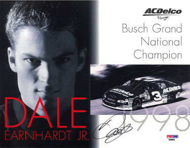 Dale Earnhardt, Jr. Autographed Signed NASCAR 8x10 Photo- PSA Hologram #D09920 (#3 AC Delco Racing-Busch Grand National Champion) 