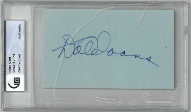 Dale Evans Autographed Signed 3X5 Index Card- GAI Certified Encapsulated/Cracked Case (Roy Rogers/Television) 