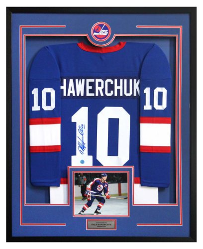 Dale Hawerchuk Autographed Signed Winnipeg Jets Puck Logo 36x44 Jersey Frame