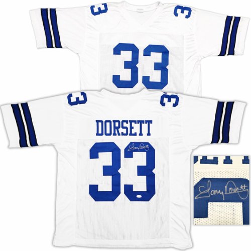 Dallas Cowboys Tony Dorsett Autographed Signed White Football Jersey JSA 