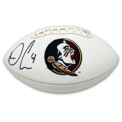 Dalvin Cook FSU Autographed Signed White Panel Logo Football - JSAation 
