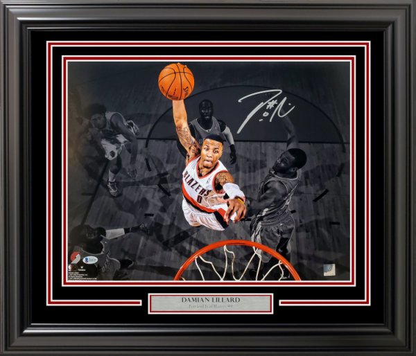 Damian Lillard Autographed Framed 16X20 Photo Portland Trail Blazers Beckett Beckett