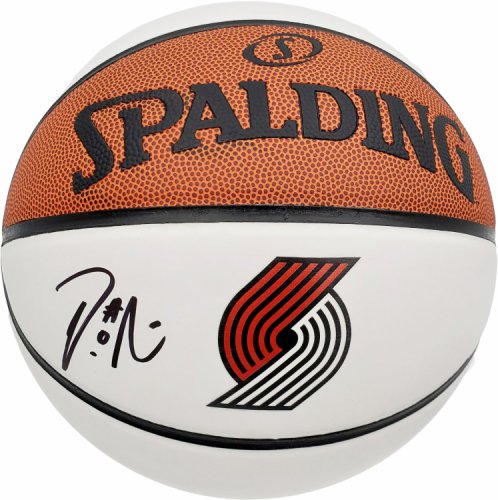 Damian Lillard Autographed Signed Official Spalding Portland Trail Blazers White Logo Basketball Beckett Beckett 