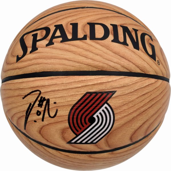 Damian Lillard Autographed Signed Official Spalding Portland Trail Blazers Wood Logo Basketball Beckett Beckett 