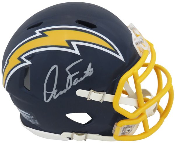 Dan Fouts Autographed Signed Chargers Navy Throwback Riddell Speed Mini Helmet 
