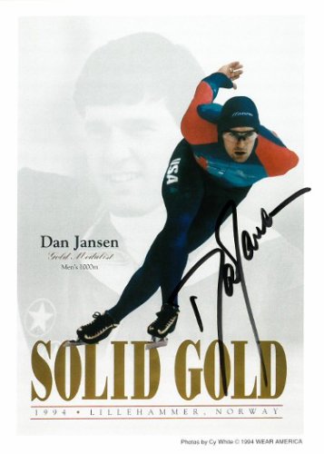 Dan Jansen Autographed Signed 1994 Norway US Olympics Gold Medal 5x7 Photo- JSA Hologram #DD64338 