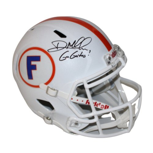 Dan Mullen Autographed Signed UF White T/B Logo Speed F/S Rep Helmet w/"Go Gators!" - PSA 