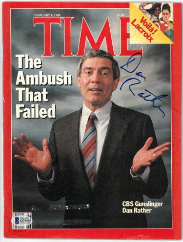 Dan Rather Autographed Signed Time Full Magazine 2/8/1988- Beckett/BAS Hologram #Q75435 