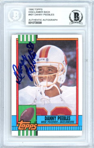 Danny Peebles Autographed 1990 Topps Card #401 Tampa Bay Buccaneers Beckett Beckett
