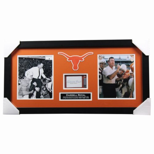 Darrell Royal Autographed Signed Texas Longhorns Framed Cut Piece with Photos and Nameplate - Beckett Authentic 