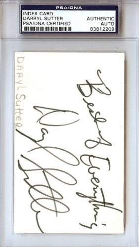 Darryl Sutter Autographed 3X5 Index Card Chicago Blackhawks PSA/DNA