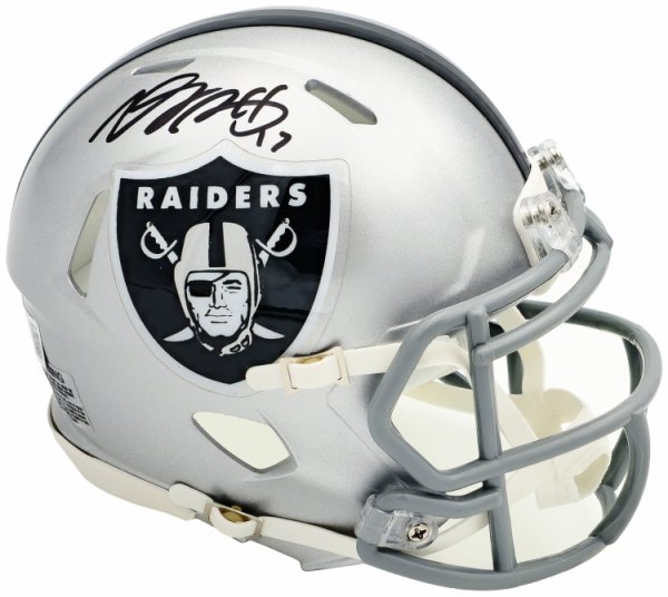 Davante Adams Autographed Signed Las Vegas Raiders Silver Speed Mini Helmet Beckett Beckett Witness #224822