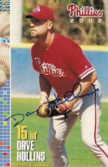 Dave Hollins Autographed Signed 2002 Phillies Post Card - Autographs