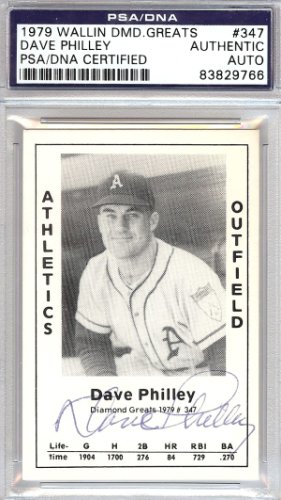 Dave Philley Autographed Signed 1979 Diamond Greats Card #347 A's PSA/DNA 