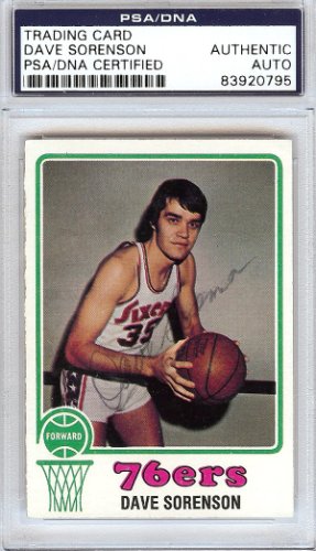 Dave Sorenson Autographed 1973 Topps Card #14 Philadelphia 76Ers PSA/DNA
