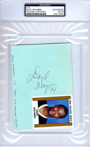 Dave Waymer Autographed 4X6 Index Card New Orleans Saints PSA/DNA