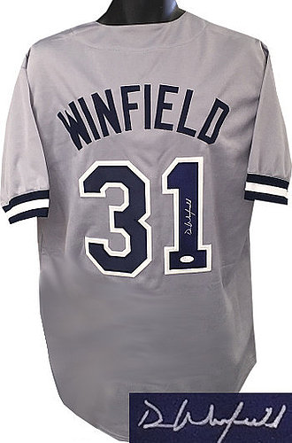 Dave Winfield Signed San Diego Pinstripe Grey Baseball Jersey (JSA