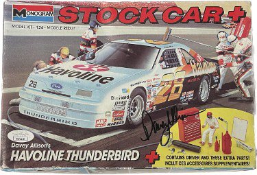 Davey Allison Autographed Signed NASCAR 1:24 Scale Stock Car+ 1990 Monogram Havoline Thunderbird Car Model Kit #28- JSA #AC92210- RARE 