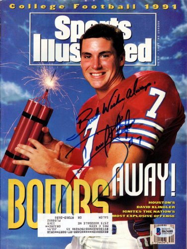 David Klingler Autographed Signed Sports Illustrated Magazine Houston Cougars Beckett Beckett 