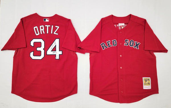 David Ortiz Autographed Signed Boston Red Sox Mitchell & Ness Red Authentic Jersey W/ HOF 22 Beckett Witnessed 