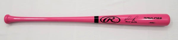David Ortiz Autographed Signed Boston Red Sox Rawlings Pink Bat W/ F Cancer Beckett Authenticated 
