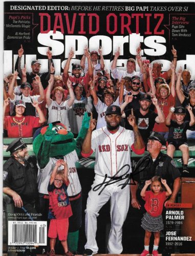 David Ortiz Autographed Signed Boston Red Sox Sports Illustrated 10/3/16 Beckett Witnessed Black 