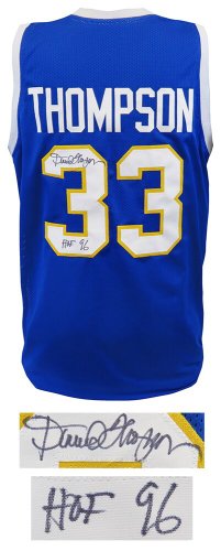 David Thompson Autographed Signed Blue Throwback Custom Basketball Jersey w/HOF'96 