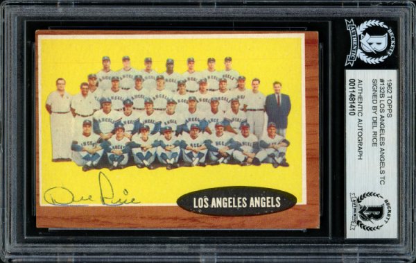 Del Rice Autographed 1962 Topps Card #132 Los Angeles Angels Beckett Beckett