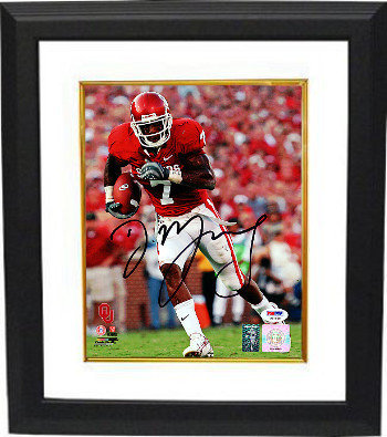 DeMarco Murray signed Oklahoma Sooners 8X10 Photo Custom Framing - PSA Hologram