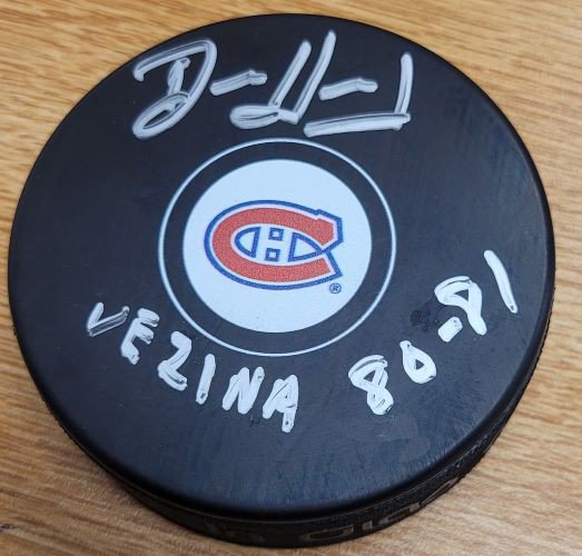 Denis Herron Autographed Signed Montreal Canadiens Hockey Puck - Autographs
