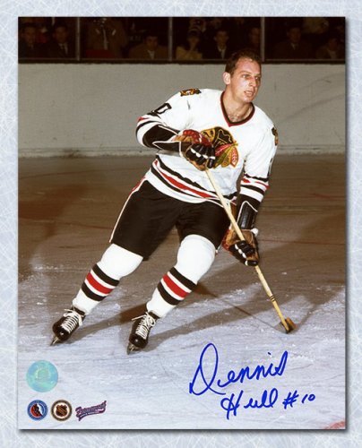 Dennis Hull Autographed Signed Chicago Blackhawks Game Action 8x10 Photo